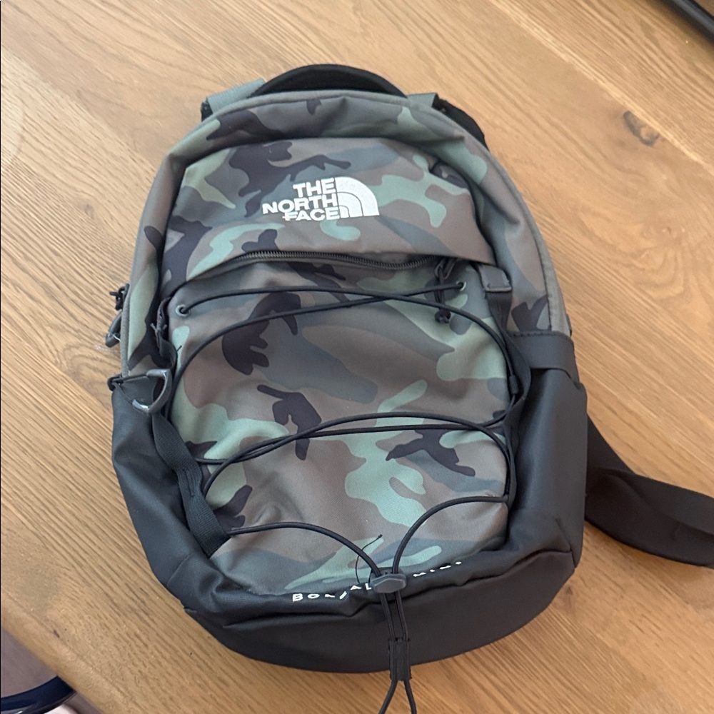 The North Face Black and Green Camouflage MINI Backpack